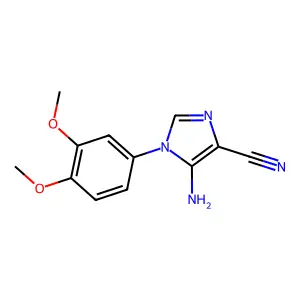 5-amino-1-(3,4-dimethoxyphenyl)-1H-imidazole-4-carbonitrile structure