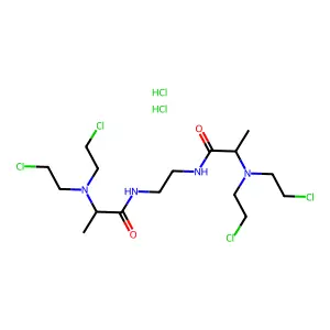 Propionamide, N,N'-ethylenebis(2-(bis(2-chloroethyl)amino)-, dihydrochloride structure