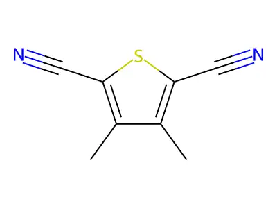 3,4-Dimethylthiophene-2,5-dicarbonitrile structure