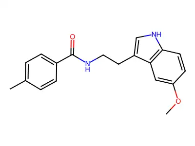 N-[2-(5-methoxy-1H-indol-3-yl)ethyl]-4-methylbenzamide structure