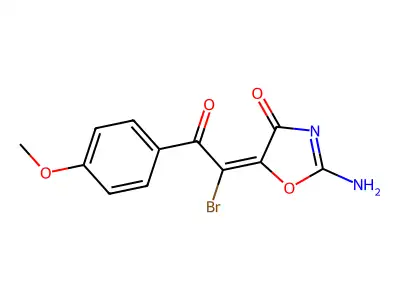 4(5H)-Oxazolone, 2-amino-5-(1-bromo-2-(4-methoxyphenyl)-2-oxoethylidene)- structure