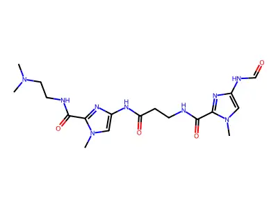 N-(3-((2-(((2-(Dimethylamino)ethyl)amino)carbonyl)-1-methyl-1H-imidazol-4-yl)amino)-3-oxopropyl)-4-(formylamino)-1-methyl-1H-imidazole-2-carboxamide structure