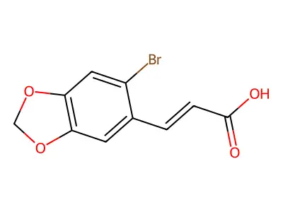 (2E)-3-(6-Bromo-1,3-benzodioxol-5-yl)-2-propenoic acid structure
