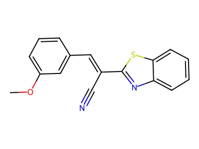 (2E)-2-(1,3-benzothiazol-2-yl)-3-(3-methoxyphenyl)prop-2-enenitrile structure