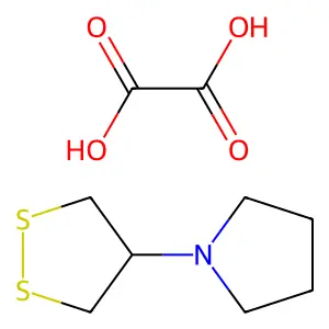 Pyrrolidine, 1-(1,2-dithiolan-4-yl)-, oxalate (1:1) structure
