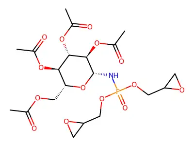 2,3,4,6-Tetraacetyl-1-beta-D-glucosaminophosphoric acid diglycidyl ester structure