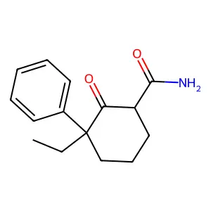 3-Ethyl-2-oxo-3-phenylcyclohexane-1-carboxamide structure