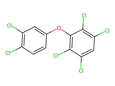 2,3,3',4',5,6-Hexachlorodiphenyl ether structure