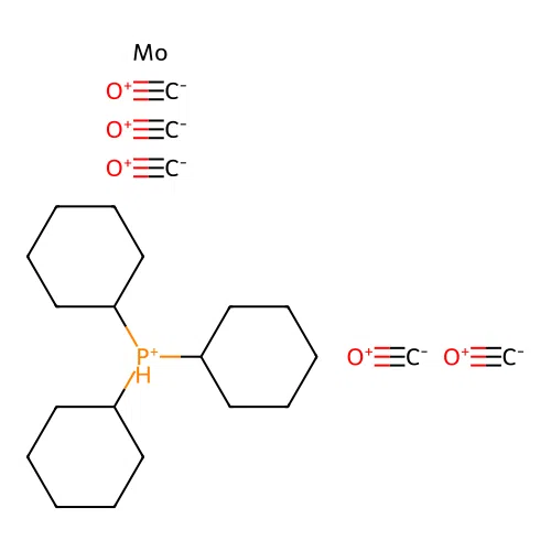 Molybdenum,pentacarbonyl(tricyclohexylphosphine)-(OC-6-22)- structure