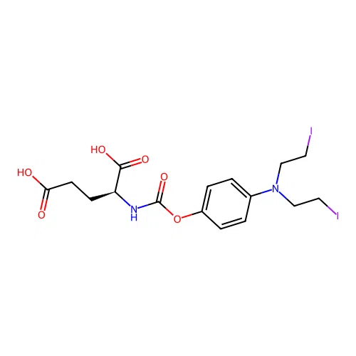 N-[[4-[Bis(2-iodoethyl)amino]phenoxy]carbonyl]-L-glutamic acid structure