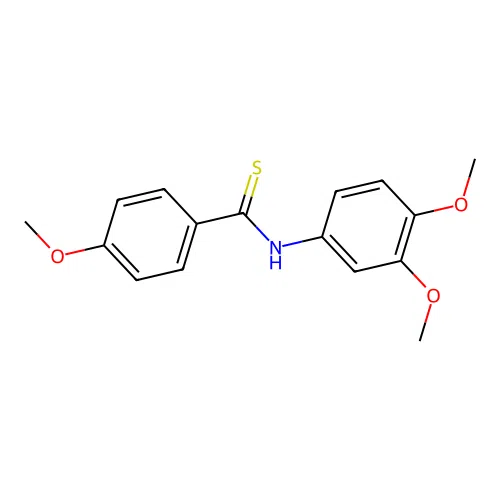 N-(3,4-dimethoxyphenyl)-4-methoxybenzene-1-carbothioamide structure