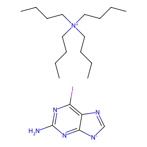 Tetrabutylammonium 2-amino-6-iodopurinate structure