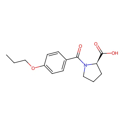 (R)-1-(4-propoxybenzoyl)pyrrolidine-2-carboxylicacid structure