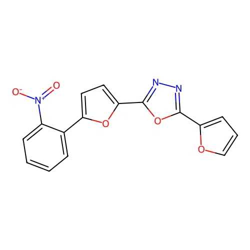 2-(Furan-2-yl)-5-[5-(2-nitrophenyl)furan-2-yl]-1,3,4-oxadiazole structure