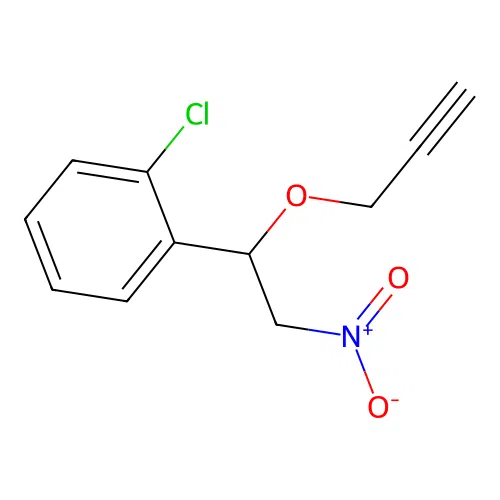 1-Chloro-2-(2-nitro-1-prop-2-ynoxyethyl)benzene structure