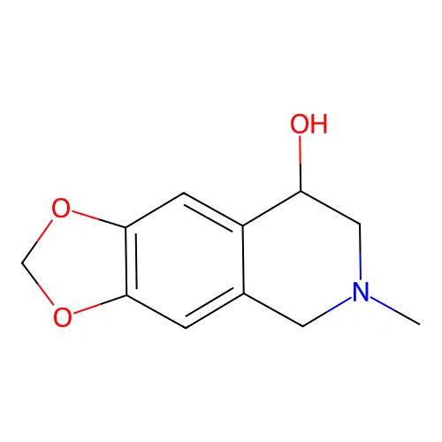 6-methyl-7,8-dihydro-5H-[1,3]dioxolo[4,5-g]isoquinolin-8-ol structure