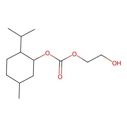 Carbonic acid, 2-hydroxyethyl 5-methyl-2-(1-methylethyl)cyclohexyl ester structure