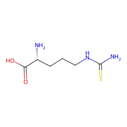 (2R)-2-amino-5-(carbamothioylamino)pentanoic acid structure