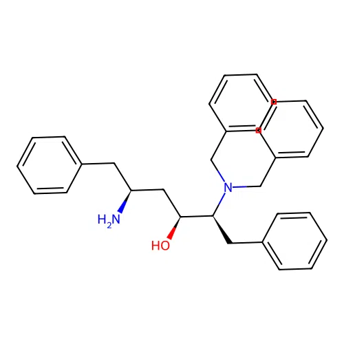 (2S,3S,5S)-5-Amino-2-dibenzylamino-1,6-diphenyl-3-hydroxyhexane structure