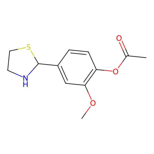 [2-Methoxy-4-(1,3-thiazolidin-2-yl)phenyl] acetate structure