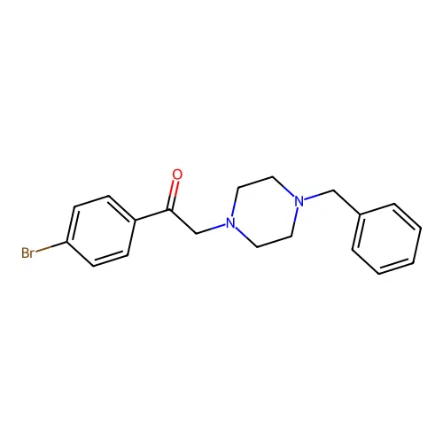 2-(4-Benzylpiperazin-1-yl)-1-(4-bromophenyl)ethanone structure