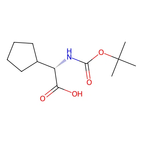 (2S)-2-{[(tert-butoxy)carbonyl]amino}-2-cyclopentylacetic acid structure