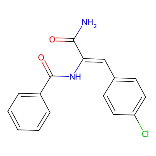 Benzamide, N-[1-aminocarbonyl-2-(4-chlorophenyl)ethenyl]- structure