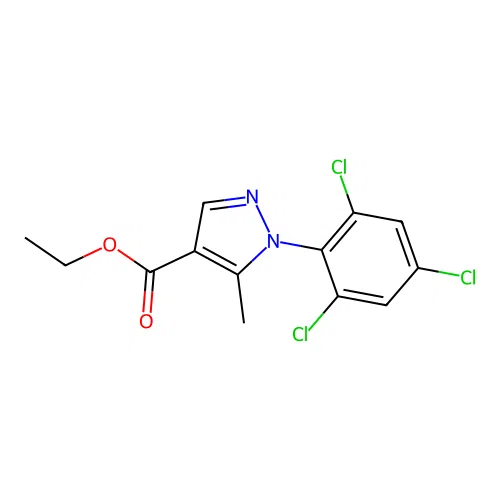 1-(2,4,6-trichlorophenyl)-4-ethoxycarbonyl-5-methyl-1H-pyrazole structure