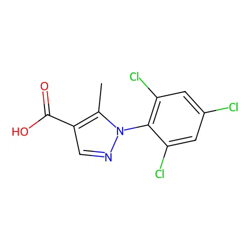 1-(2,4,6-trichlorophenyl)-4-carboxy-5-methyl-1H-pyrazole structure