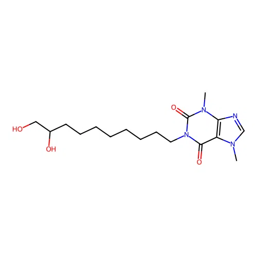 1-(9,10-Dihydroxydecyl)-3,7-dimethylxanthine structure