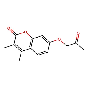 3,4-dimethyl-7-(2-oxopropoxy)-2H-chromen-2-one structure