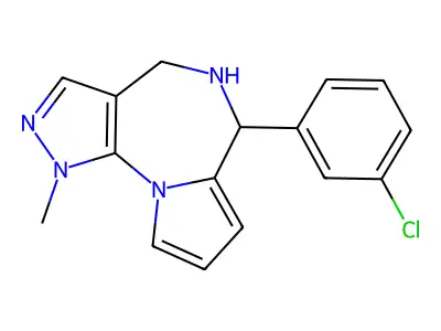 1,4,5,6-Tetrahydro-6-(3-chlorophenyl)-1-methylpyrazolo(4,3-f)pyrrolo(1,2-a)(1,4)diazepine structure