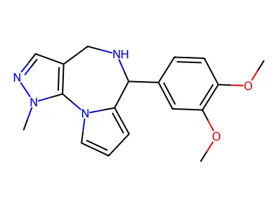5,6-Dihydro-6-(3,4-dimethoxyphenyl)-1-methyl-1H,4H-pyrazolo(4,3-f)pyrrolo(1,2-a)(1,4)diazepine structure