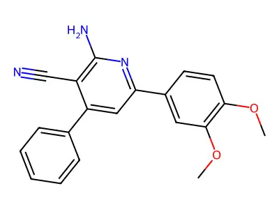 2-Amino-6-(3,4-dimethoxyphenyl)-4-phenylpyridine-3-carbonitrile structure