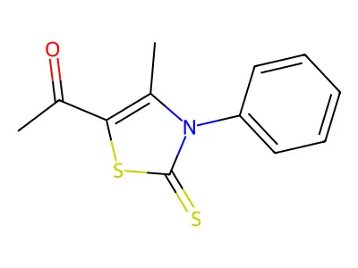 1-(4-Methyl-3-phenyl-2-thioxo-2,3-dihydro-1,3-thiazol-5-yl)ethanone structure