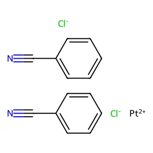 cis-Di(benzonitrile)dichloroplatinum (II) structure