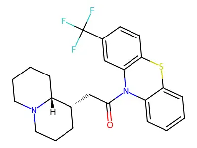 10H-Phenothiazine, 10-((octahydro-2H-quinolizin-1-yl)acetyl)-2-(trifluoromethyl)-, (1S-trans)- structure