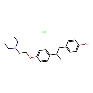 p-(p-(2-(Diethylamino)ethoxy)-beta-methylphenethyl)phenol hydrochloride structure