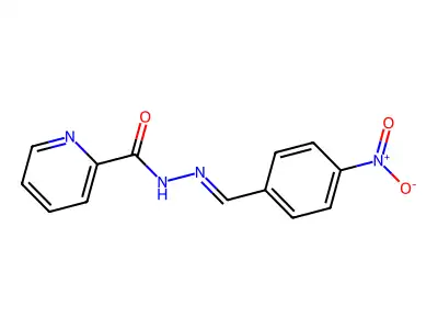 N-[(4-nitrophenyl)methylideneamino]pyridine-2-carboxamide structure