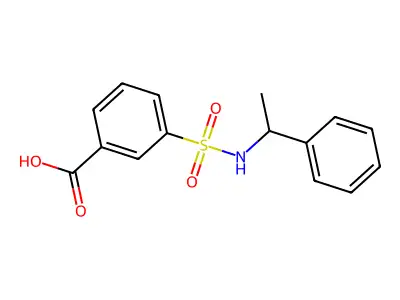 3-[(1-Phenylethyl)sulfamoyl]benzoic acid structure