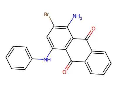 1-Amino-4-anilino-2-bromoanthraquinone structure