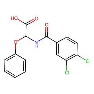 Hippuric acid, 3,4-dichloro-alpha-phenoxy- structure
