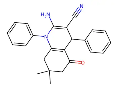 2-Amino-7,7-DI-ME-5-oxo-1,4-DI-PH-1,4,5,6,7,8-hexahydro-3-quinolinecarbonitrile structure