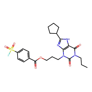 8-Cyclopentyl-3-(3-((4-(fluorosulfonyl)benzoyl)oxy)propyl)-1-propylxanthine structure