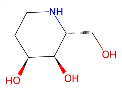 2-Hydroxymethylpiperidine-3,4-diol structure