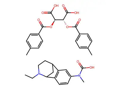 1,5-Methano-1H-2-benzazepin-7-ol, 2,3,4,5-tetrahydro-2-ethyl-, methylcarbamate (ester), (+-)-,(R-(R*,R*))-2,3-bis((4-methylbenzoyl)oxy)butanedioate, hydrate (1:1:1) structure