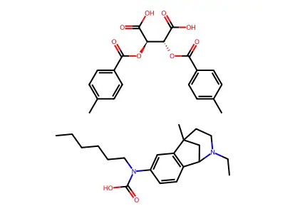 Carbamic acid, hexyl-, 2-ethyl-2,3,4,5-tetrahydro-5-methyl-1,5-methano-1H-2-benzazepin-7-yl ester, (+-)-, (R-(R*,R*))-2,3-bis((4-methylbenzoyl)oxy)butanedioate, hydrate (1:1:1) structure