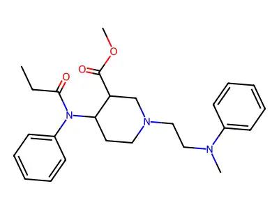 Methyl 1-(2-(-methylphenylamino)ethyl)-4-((1-oxopropyl)phenylamino)-3-piperidinecarboxylate structure