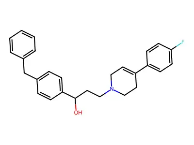 3,6-Dihydro-4-(4-fluorophenyl)-alpha-(4-(phenylmethyl)phenyl)-1(2H)-pyridinepropanol structure