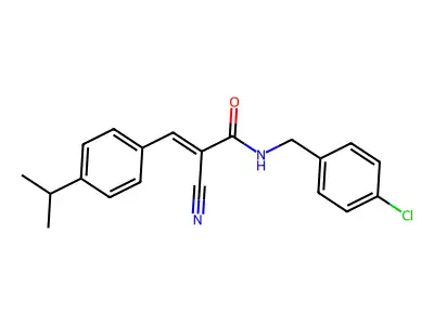 N-[(4-chlorophenyl)methyl]-2-cyano-3-[4-(propan-2-yl)phenyl]prop-2-enamide structure